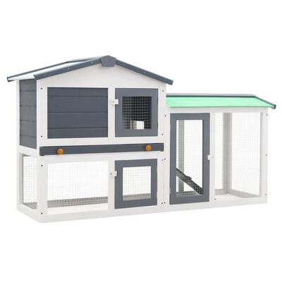 PetUtopia Rabbit Hutch Grey / white