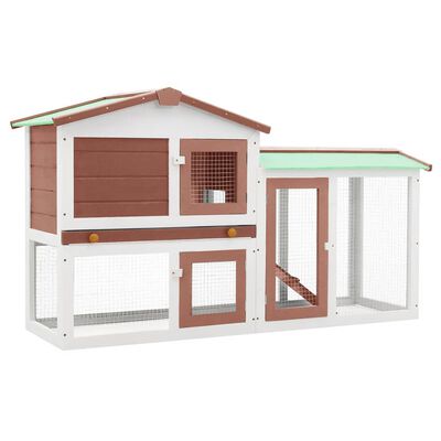 PetUtopia Large Rabbit Hutch Brown / White