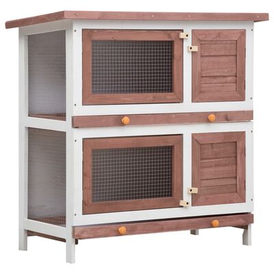 PetUtopia Rabbit Hutch Brown / White