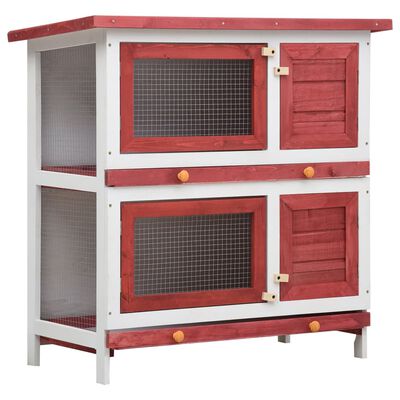 PetUtopia Rabbit Hutch Red / White