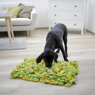 PetUtopia Puzzelmat voor honden geel/groen/grijs