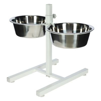 Kerbl Adjustable Feeding Bowls for Pets White