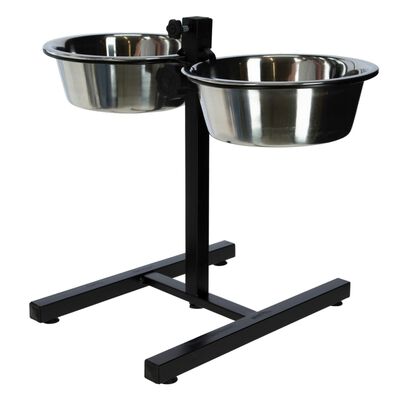 Kerbl Adjustable Feeding Bowls Black