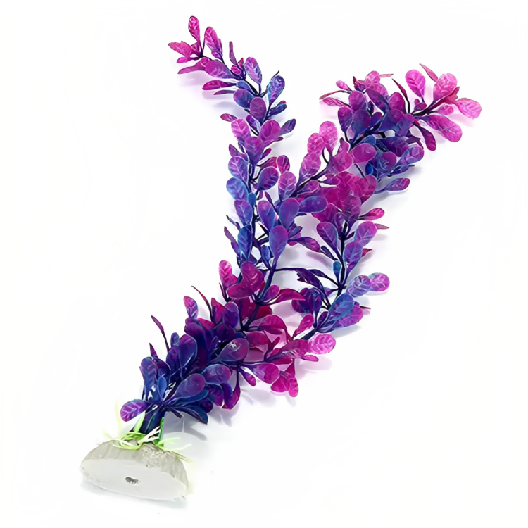 PetUtopia Plante en Plastique pour Aquarium Violet