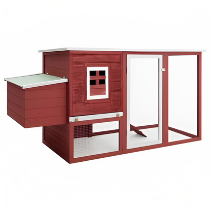 PetUtopia Hens Hutch with Nesting Box Red/white