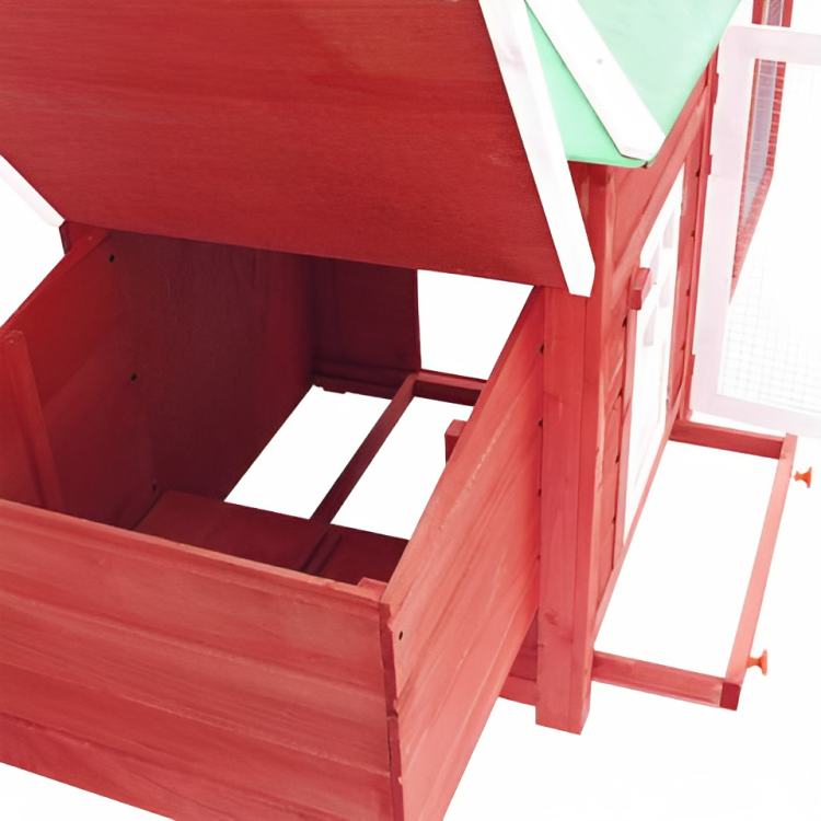 PetUtopia Shelter for birds with Run and Nestbox Red / White