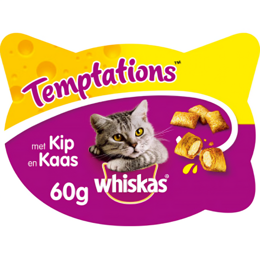 WHISKAS Snack Temptations Kip & Kaas voor katten