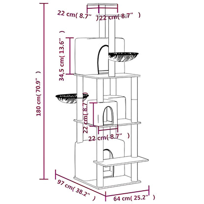 PetUtopia Cat Tree Cream Size