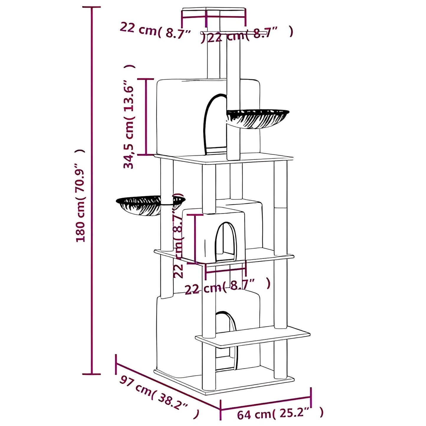 PetUtopia Cat Tree Size